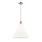 Ballston Cone Pendant shown in the Brushed Satin Nickel finish with a Matte White shade