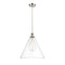 Ballston Cone Pendant shown in the Brushed Satin Nickel finish with a Clear shade