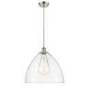 Ballston Dome Pendant shown in the Brushed Satin Nickel finish with a Seedy shade