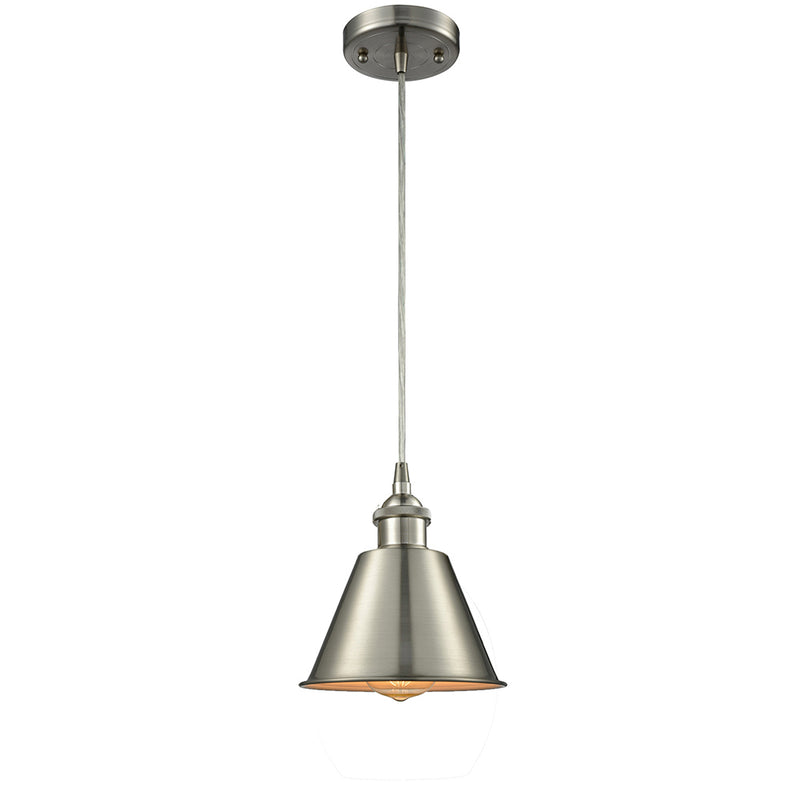 Smithfield Mini Pendant shown in the Brushed Satin Nickel finish with a Brushed Satin Nickel shade