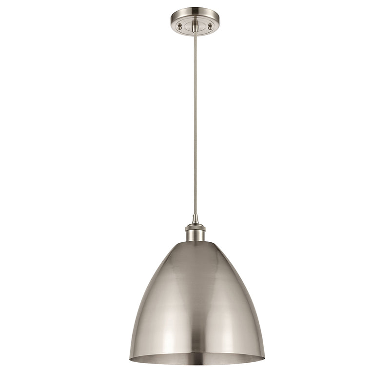 Ballston Dome Mini Pendant shown in the Brushed Satin Nickel finish with a Brushed Satin Nickel shade