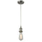 Bare Bulb Mini Pendant shown in the Brushed Satin Nickel finish