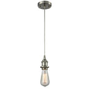 Bare Bulb Mini Pendant shown in the Brushed Satin Nickel finish