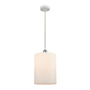 Cobbleskill Mini Pendant shown in the White and Polished Chrome finish with a Matte White shade