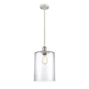 Cobbleskill Mini Pendant shown in the White and Polished Chrome finish with a Clear shade