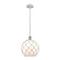 Farmhouse Rope Mini Pendant shown in the White and Polished Chrome finish with a White Glass with White Rope shade