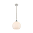 Athens Mini Pendant shown in the White and Polished Chrome finish with a Matte White shade