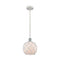 Farmhouse Rope Mini Pendant shown in the White and Polished Chrome finish with a White Glass with White Rope shade