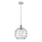 Deco Swirl Mini Pendant shown in the White and Polished Chrome finish with a Clear shade