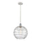 Deco Swirl Mini Pendant shown in the White and Polished Chrome finish with a Clear shade