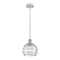 Deco Swirl Mini Pendant shown in the White and Polished Chrome finish with a Clear shade