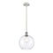 Athens Mini Pendant shown in the White and Polished Chrome finish with a Clear shade