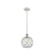 Farmhouse Rope Mini Pendant shown in the White and Polished Chrome finish with a Clear Glass with White Rope shade