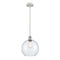 Athens Mini Pendant shown in the White and Polished Chrome finish with a Seedy shade