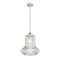 Springwater Mini Pendant shown in the White and Polished Chrome finish with a Clear Spiral Fluted shade