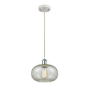 Gorham Mini Pendant shown in the White and Polished Chrome finish with a Mica shade