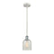 Caledonia Mini Pendant shown in the White and Polished Chrome finish with a Mouchette shade