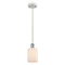 Hadley Mini Pendant shown in the White and Polished Chrome finish with a Matte White shade