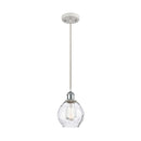 Waverly Mini Pendant shown in the White and Polished Chrome finish with a Clear shade