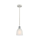 Brookfield Mini Pendant shown in the White and Polished Chrome finish with a White shade