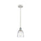 Brookfield Mini Pendant shown in the White and Polished Chrome finish with a Clear shade