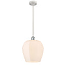 Norfolk Mini Pendant shown in the White and Polished Chrome finish with a Matte White shade