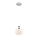 Fenton Mini Pendant shown in the White and Polished Chrome finish with a Matte White shade