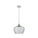 Fenton Mini Pendant shown in the White and Polished Chrome finish with a Clear shade