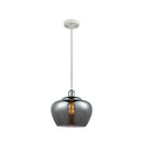 Fenton Mini Pendant shown in the White and Polished Chrome finish with a Plated Smoke shade