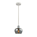 Fenton Mini Pendant shown in the White and Polished Chrome finish with a Plated Smoke shade