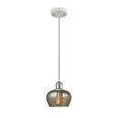 Fenton Mini Pendant shown in the White and Polished Chrome finish with a Mercury shade