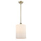 Cobbleskill Mini Pendant shown in the Antique Brass finish with a Matte White shade