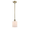 Cobbleskill Mini Pendant shown in the Antique Brass finish with a Matte White shade