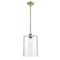 Cobbleskill Mini Pendant shown in the Antique Brass finish with a Clear shade