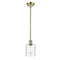 Cobbleskill Mini Pendant shown in the Antique Brass finish with a Clear shade