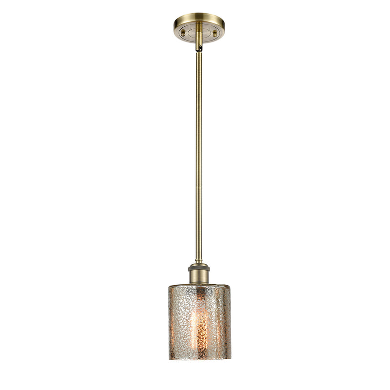 Cobbleskill Mini Pendant shown in the Antique Brass finish with a Mercury shade