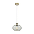 Gorham Mini Pendant shown in the Antique Brass finish with a Mica shade