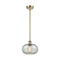 Gorham Mini Pendant shown in the Antique Brass finish with a Mica shade