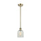 Caledonia Mini Pendant shown in the Antique Brass finish with a Mouchette shade