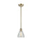 Conesus Mini Pendant shown in the Antique Brass finish with a Clear Crackle shade