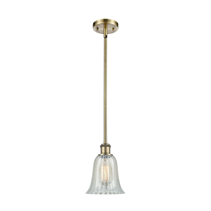 Hanover Mini Pendant shown in the Antique Brass finish with a Mouchette shade