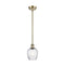 Salina Mini Pendant shown in the Antique Brass finish with a Clear Spiral Fluted shade