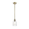 Hadley Mini Pendant shown in the Antique Brass finish with a Clear shade