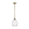 Waverly Mini Pendant shown in the Antique Brass finish with a Clear shade