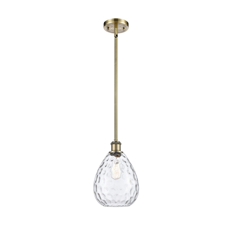 Waverly Mini Pendant shown in the Antique Brass finish with a Clear shade