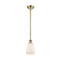 Ellery Mini Pendant shown in the Antique Brass finish with a White shade