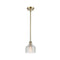 Dayton Mini Pendant shown in the Antique Brass finish with a Clear shade