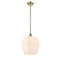 Norfolk Mini Pendant shown in the Antique Brass finish with a Matte White shade