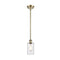 Clymer Mini Pendant shown in the Antique Brass finish with a Clear shade