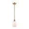 Eaton Mini Pendant shown in the Antique Brass finish with a Matte White shade